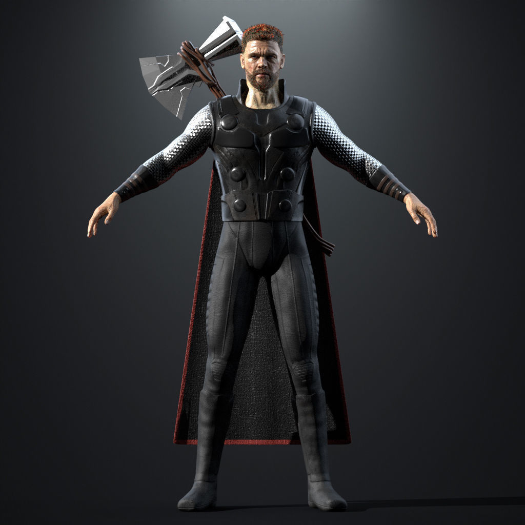 Thor Rigged Low-poly 3D model_31
