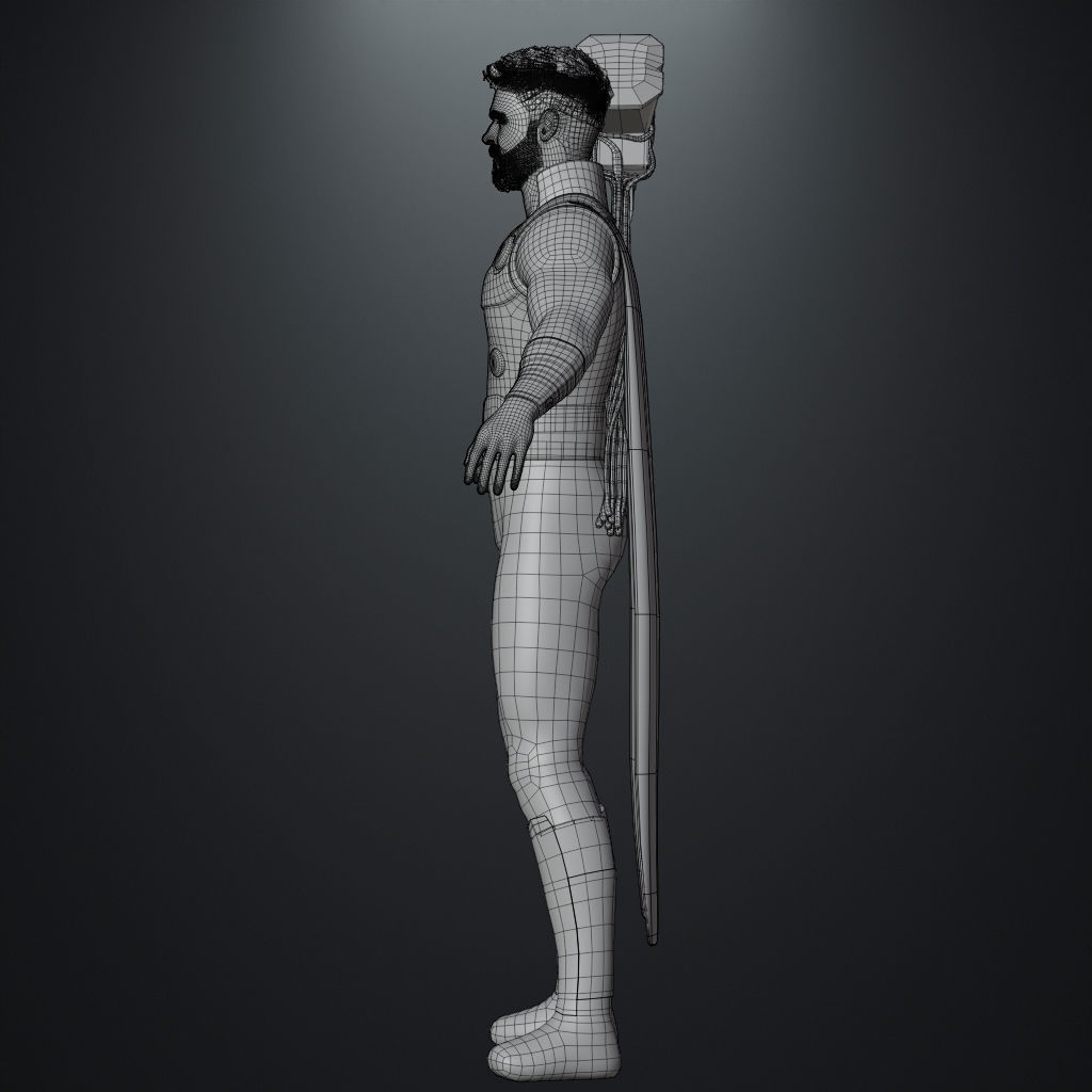 Thor Rigged Low-poly 3D model_29