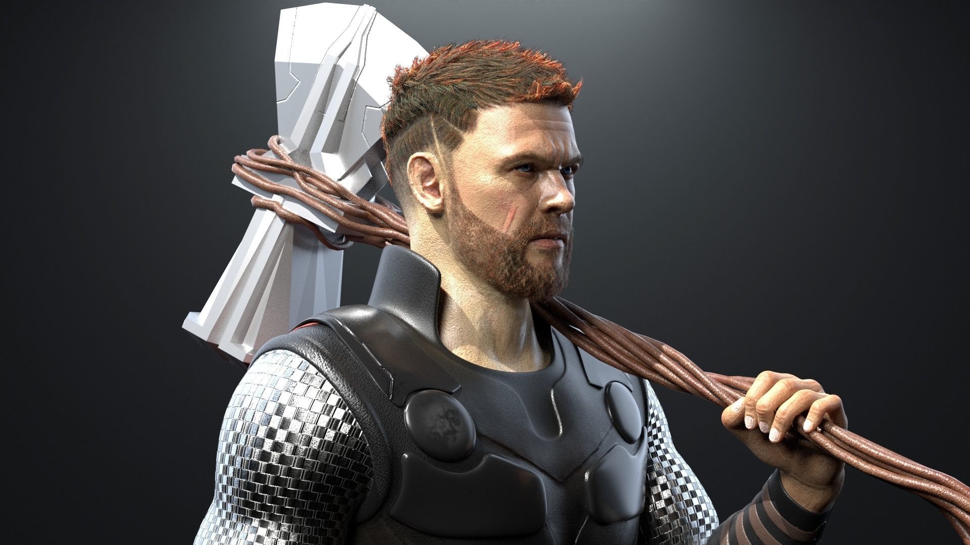 Thor Rigged Low-poly 3D model_6