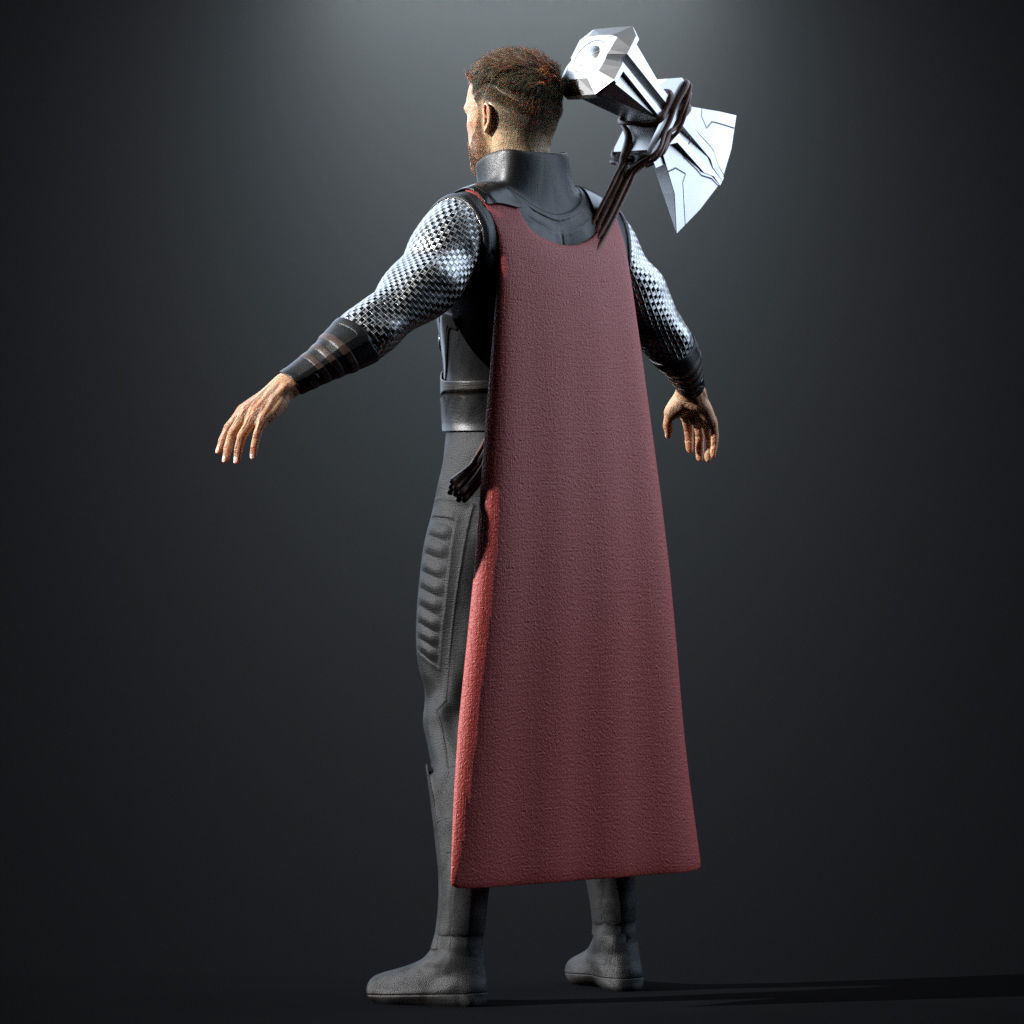 Thor Rigged Low-poly 3D model_34