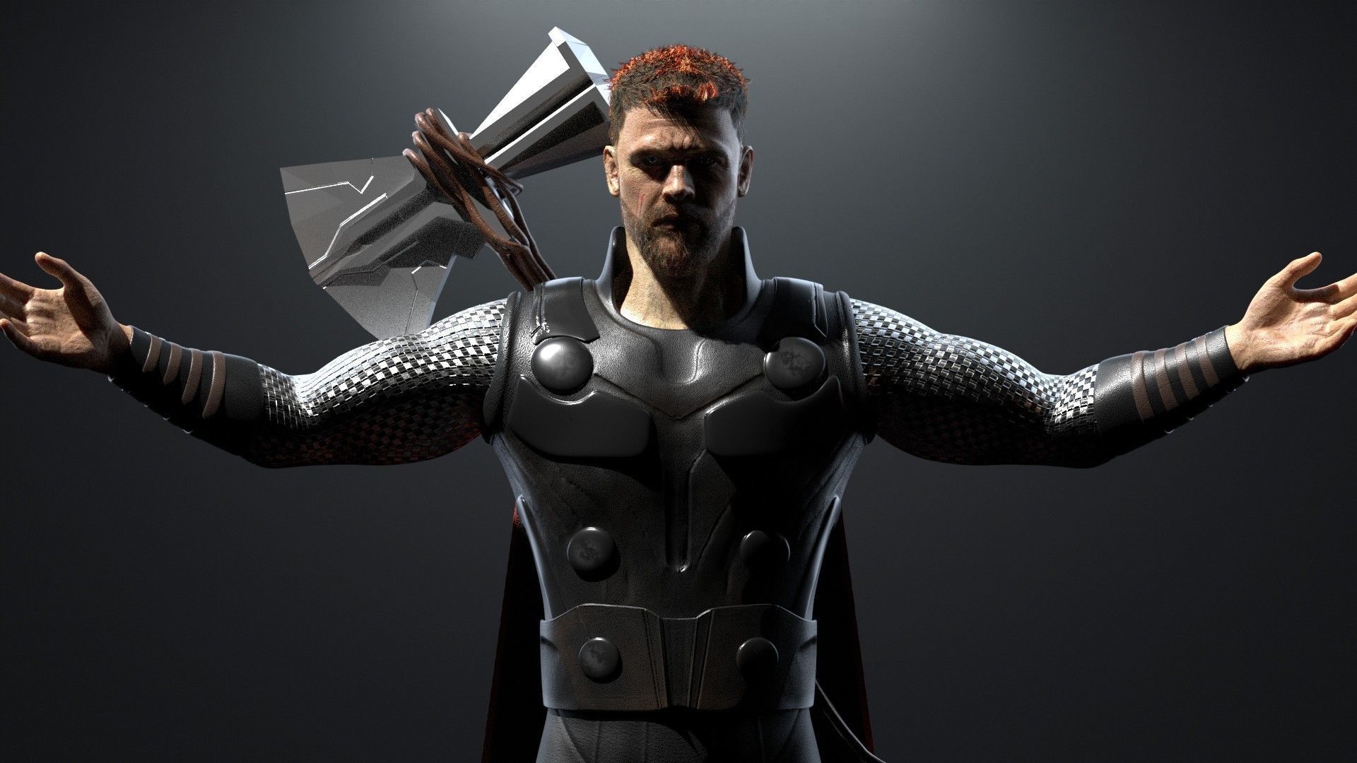 Thor Rigged Low-poly 3D model_15