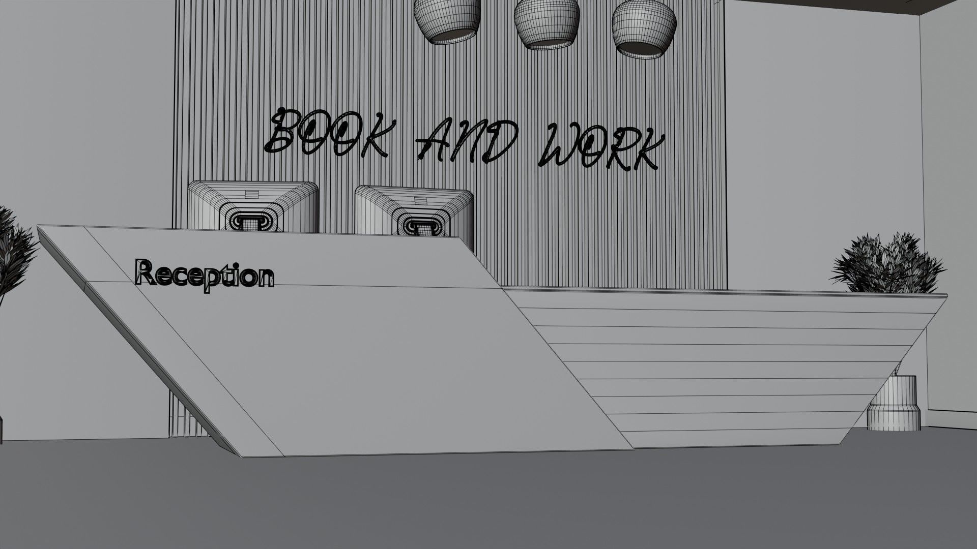 Reception Desk 3D model_6