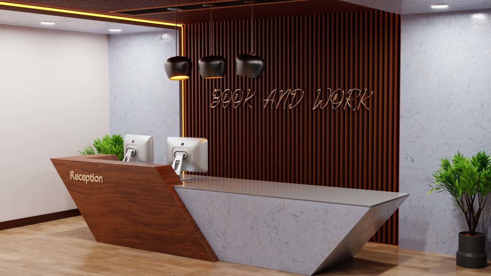 Reception Desk 3D model_2