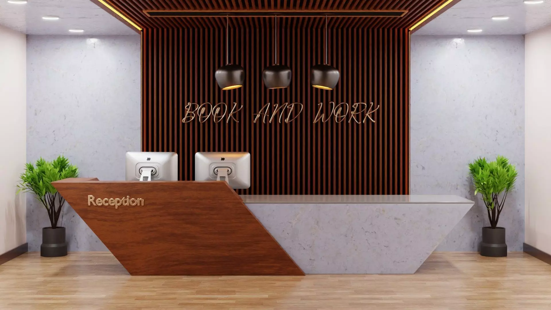 Reception Desk 3D model_0