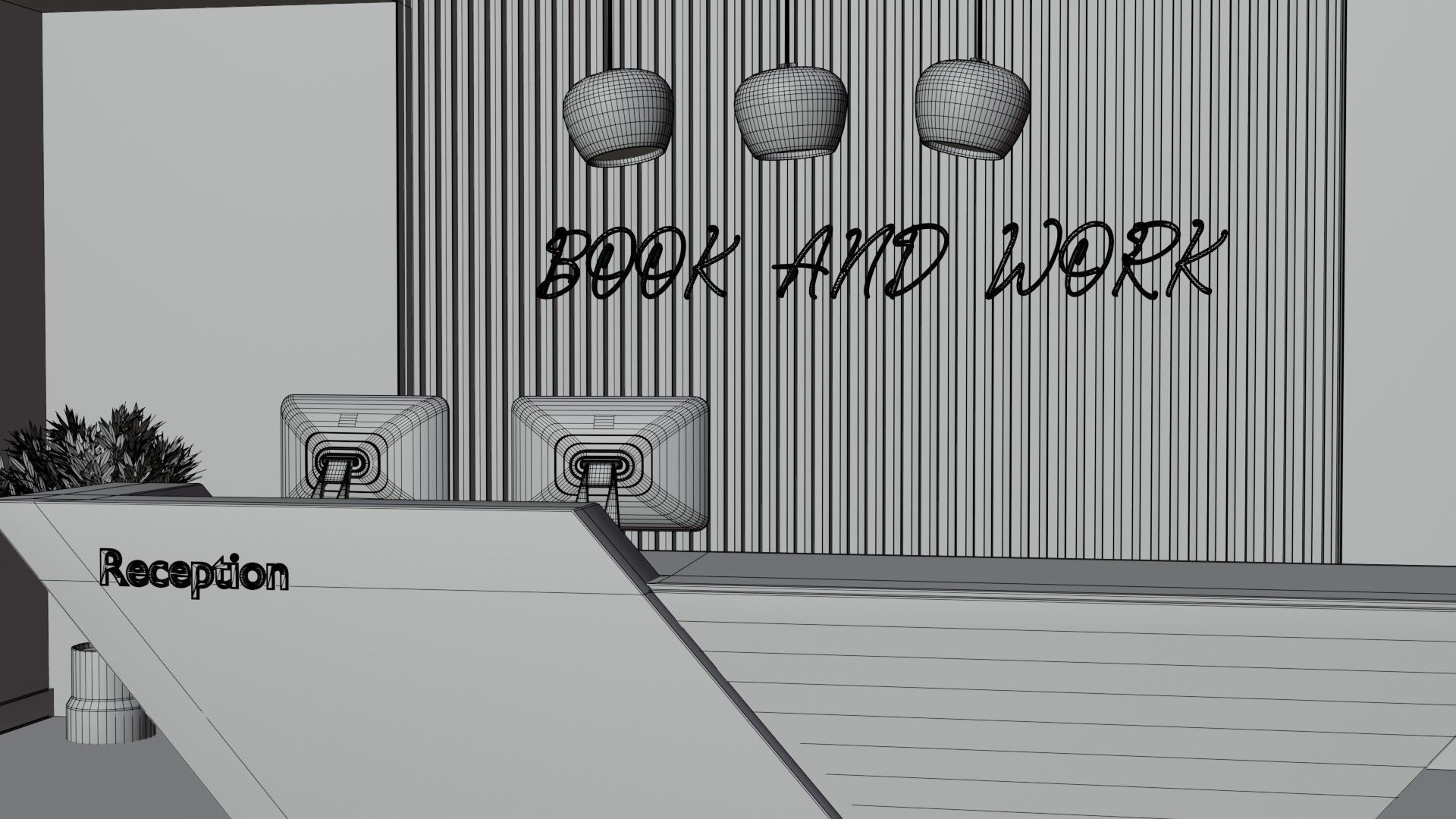 Reception Desk 3D model_7