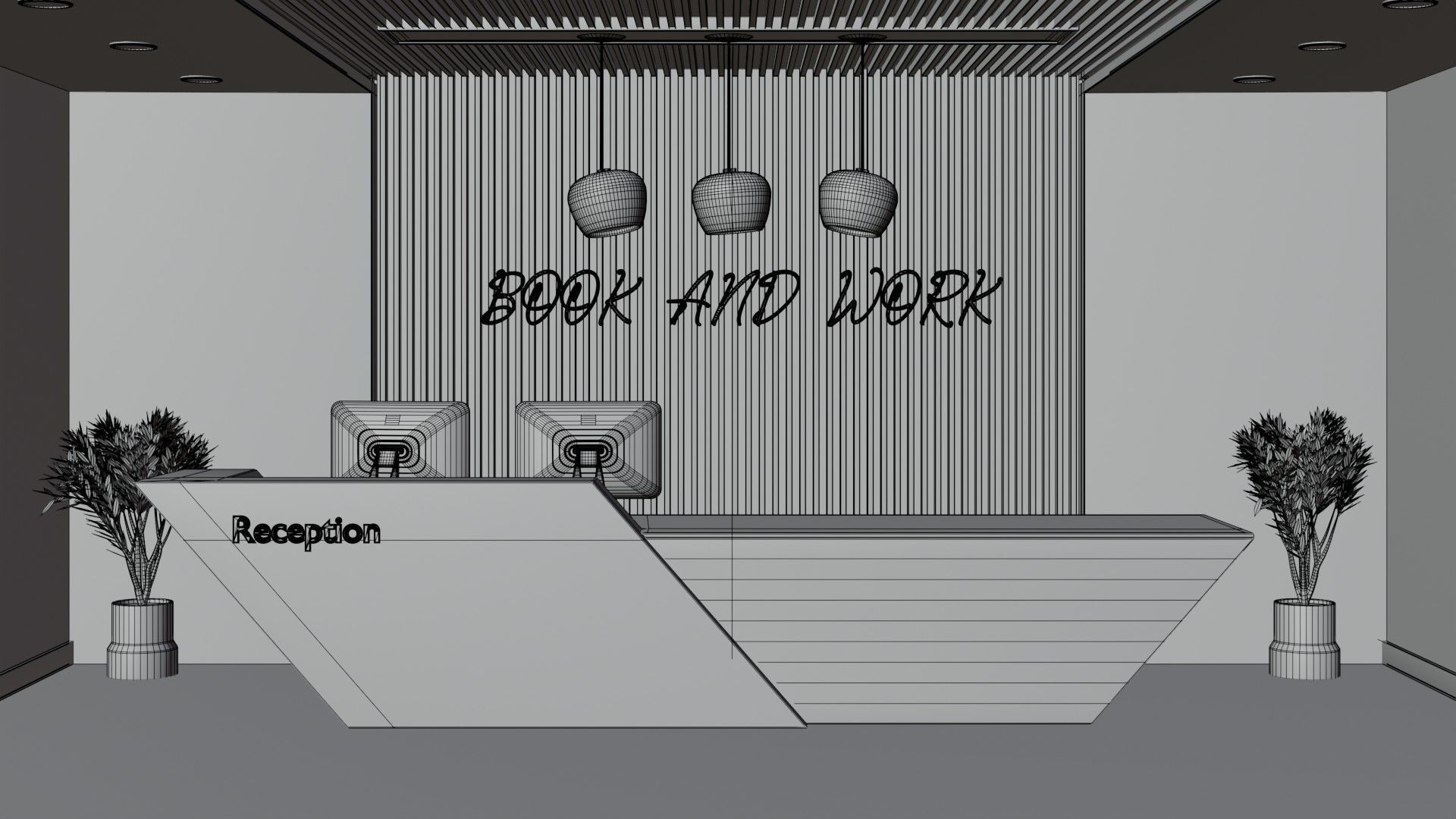 Reception Desk 3D model_5