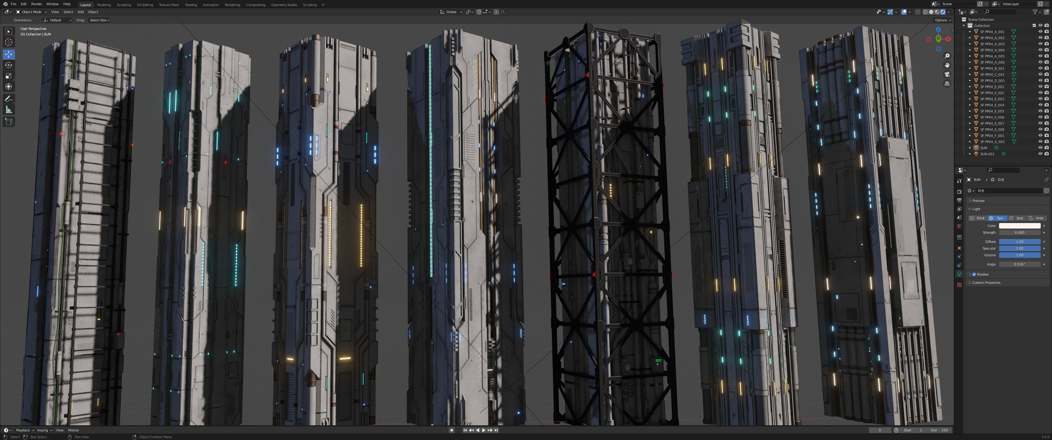 Sci-Fi Parts Kit Pack Vol 04 Column-PBR Low-poly 3D model_18