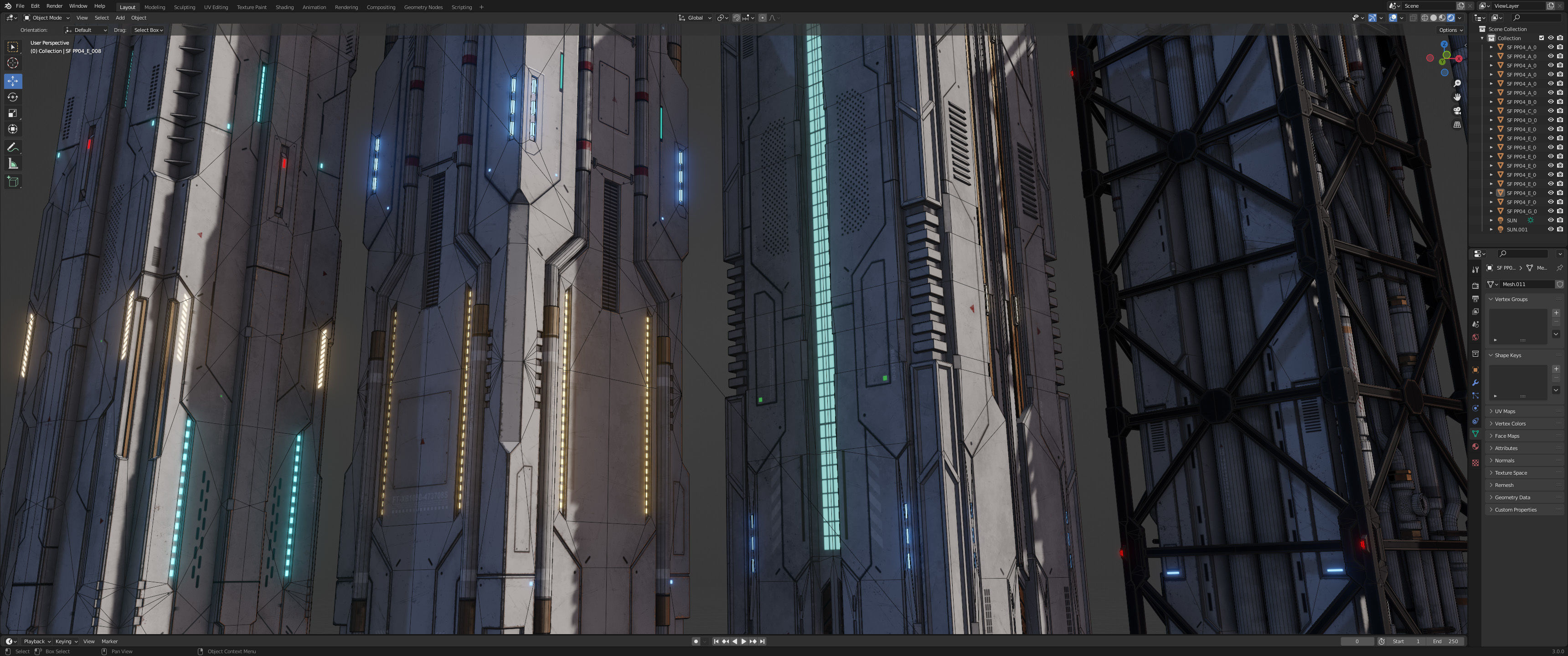 Sci-Fi Parts Kit Pack Vol 04 Column-PBR Low-poly 3D model_17