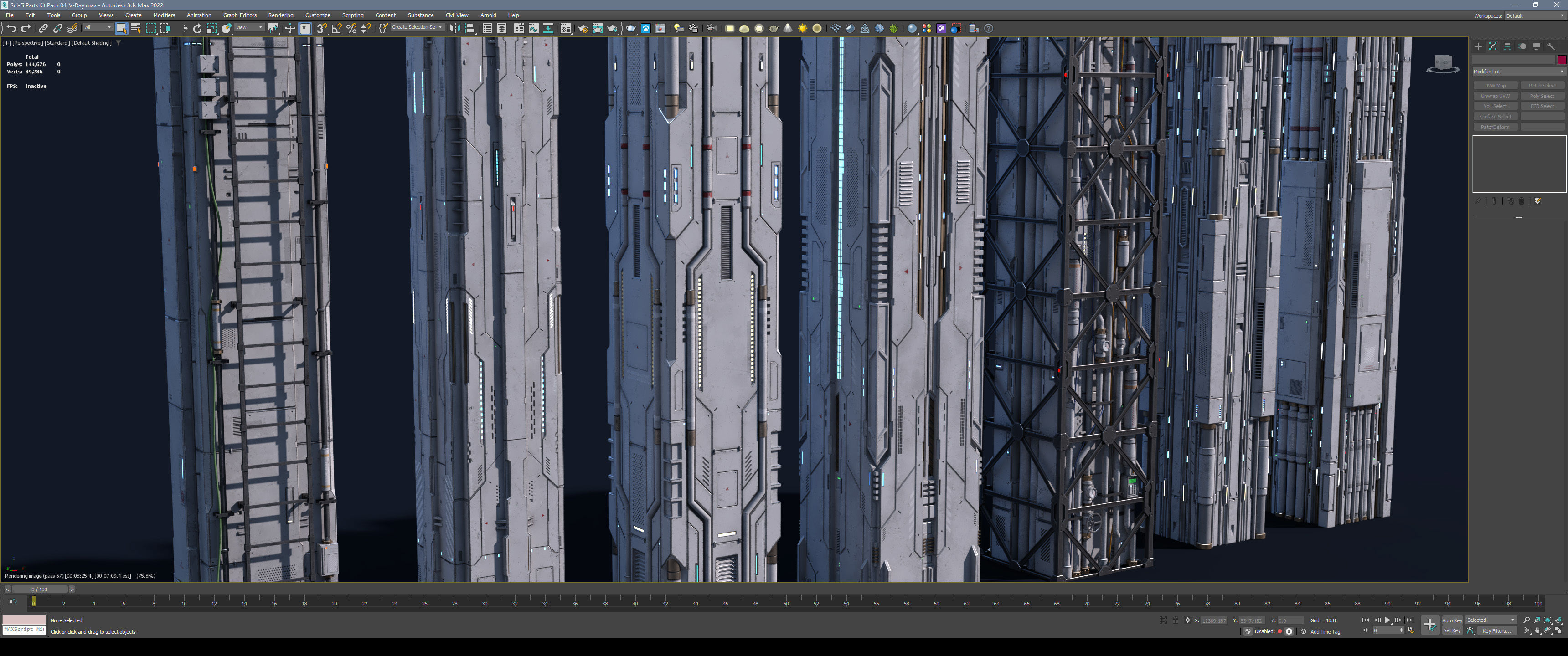 Sci-Fi Parts Kit Pack Vol 04 Column-PBR Low-poly 3D model_13