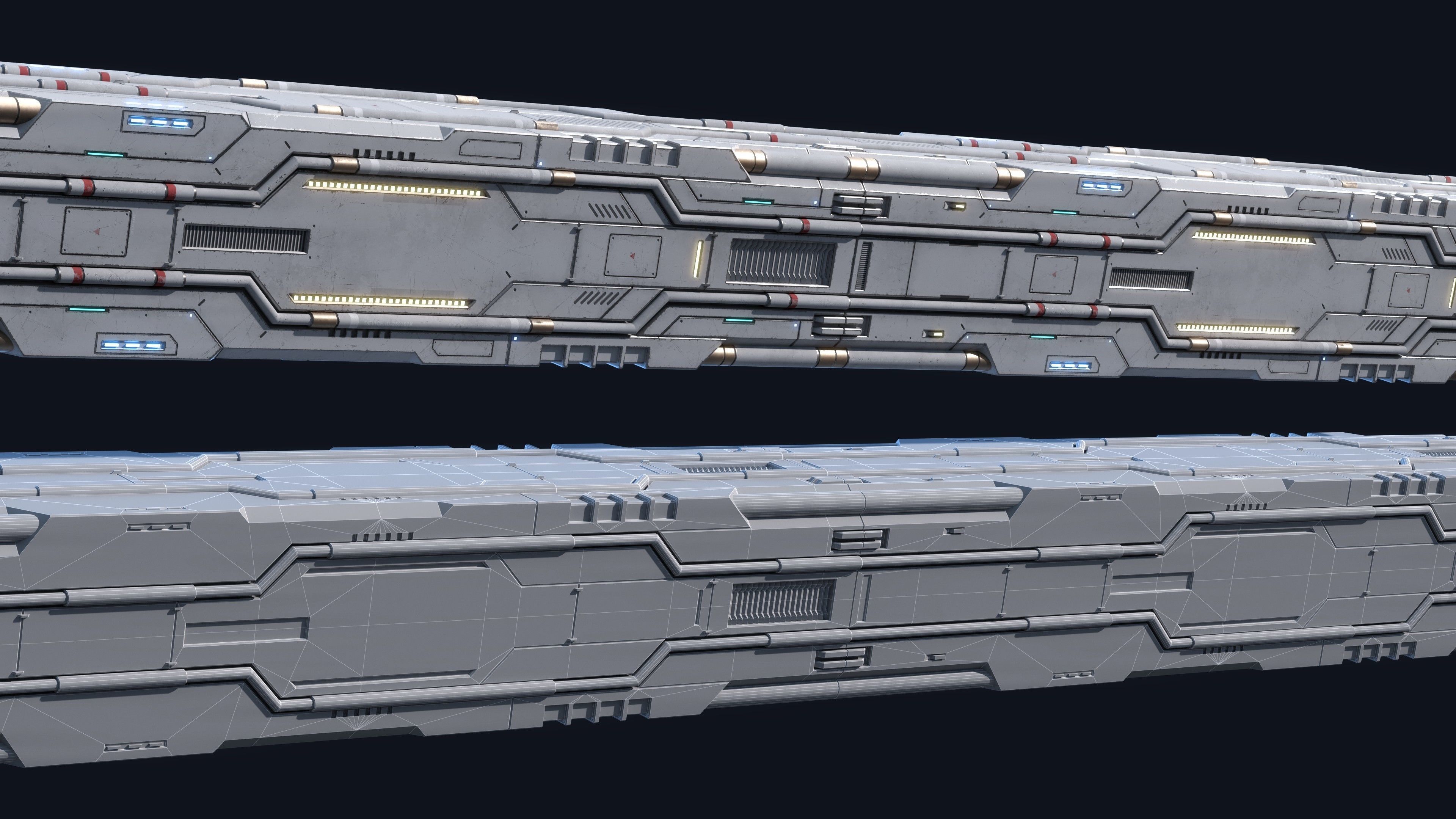 Sci-Fi Parts Kit Pack Vol 04 Column-PBR Low-poly 3D model_3