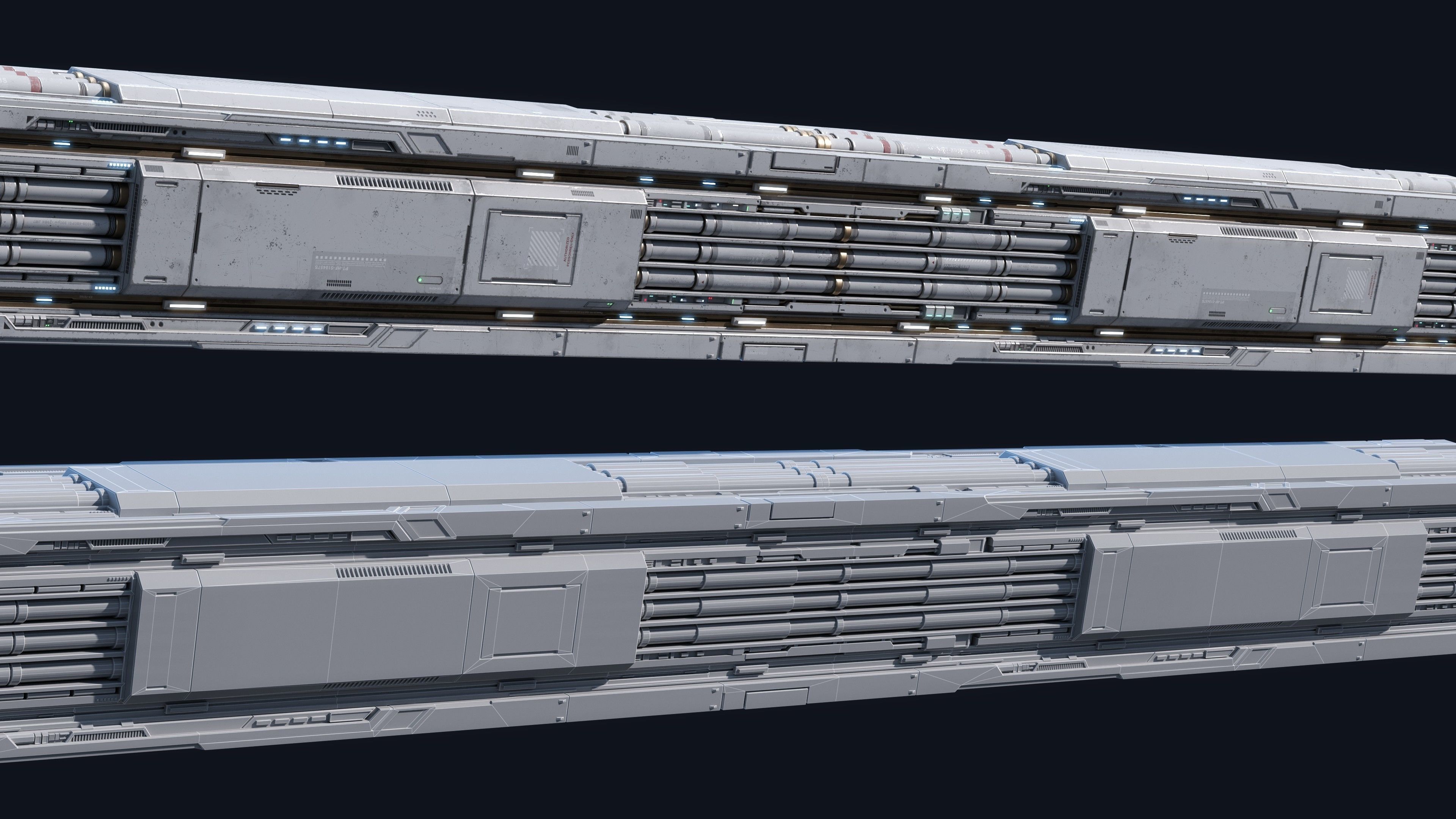 Sci-Fi Parts Kit Pack Vol 04 Column-PBR Low-poly 3D model_7