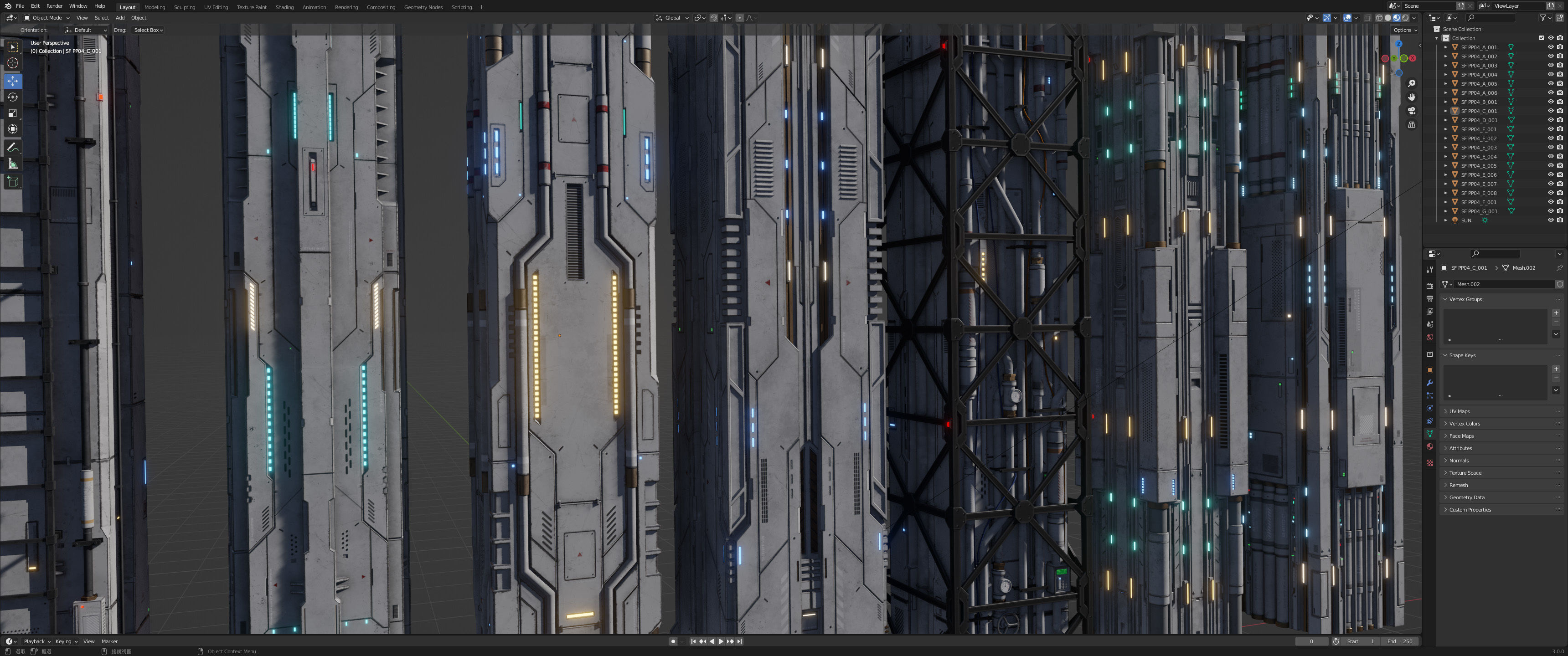 Sci-Fi Parts Kit Pack Vol 04 Column-PBR Low-poly 3D model_14