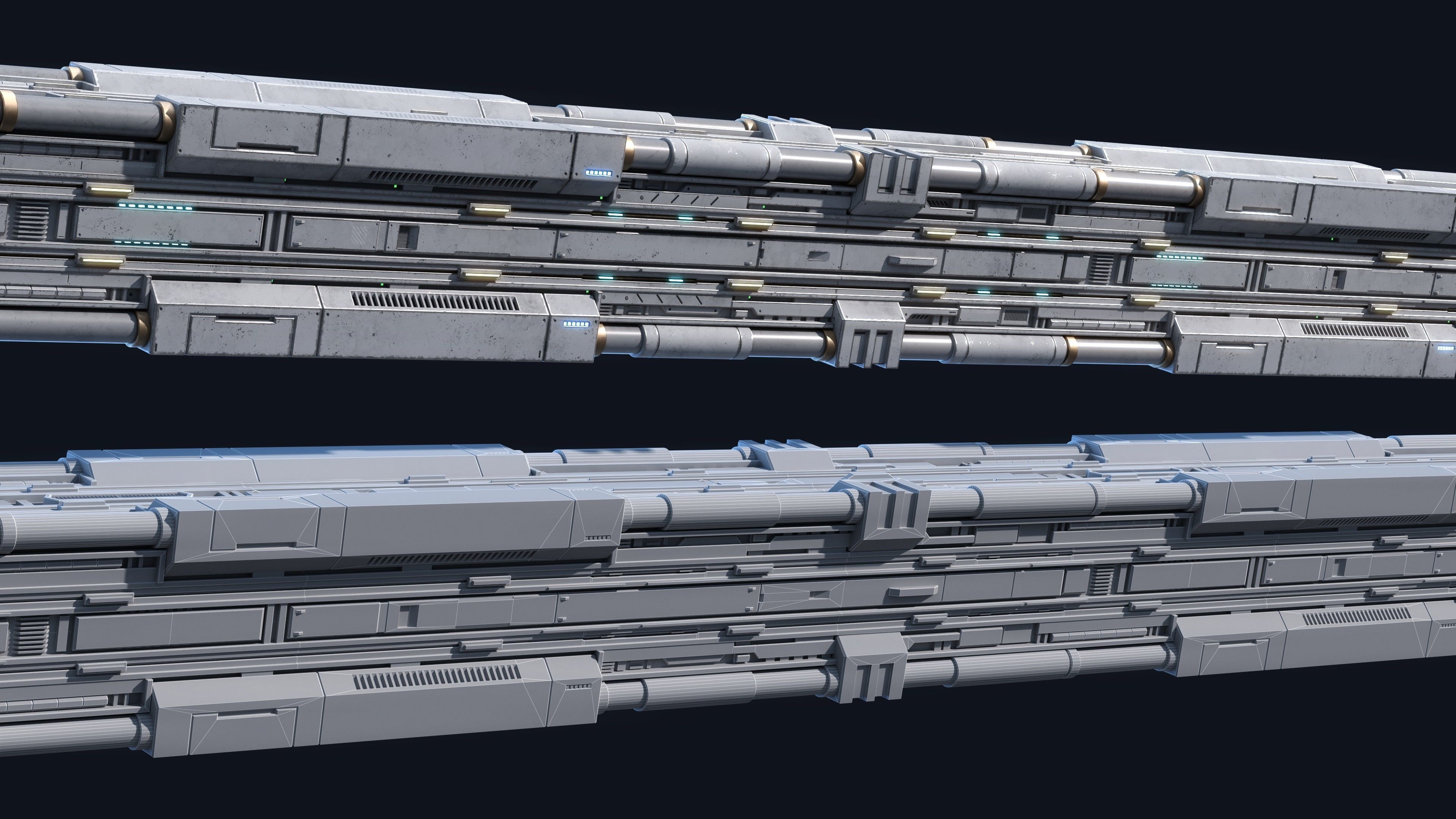 Sci-Fi Parts Kit Pack Vol 04 Column-PBR Low-poly 3D model_6