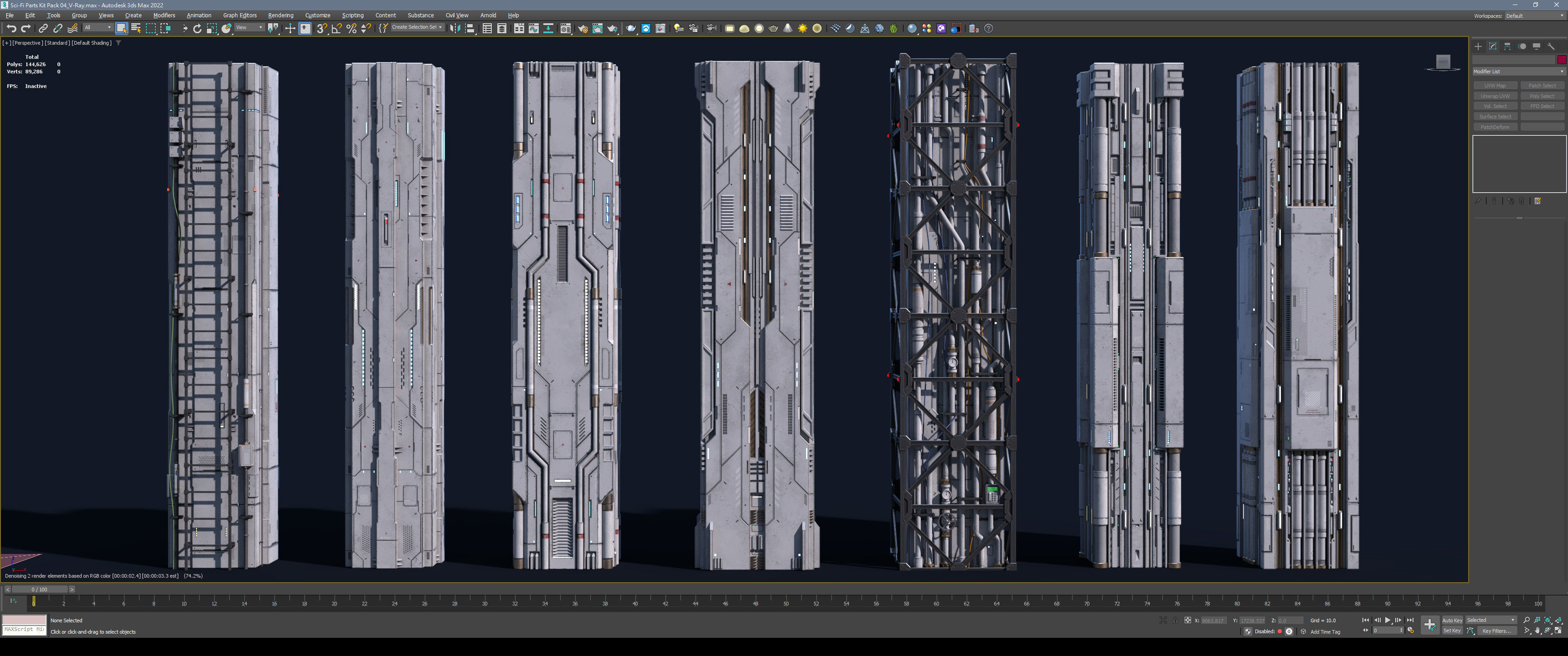 Sci-Fi Parts Kit Pack Vol 04 Column-PBR Low-poly 3D model_12