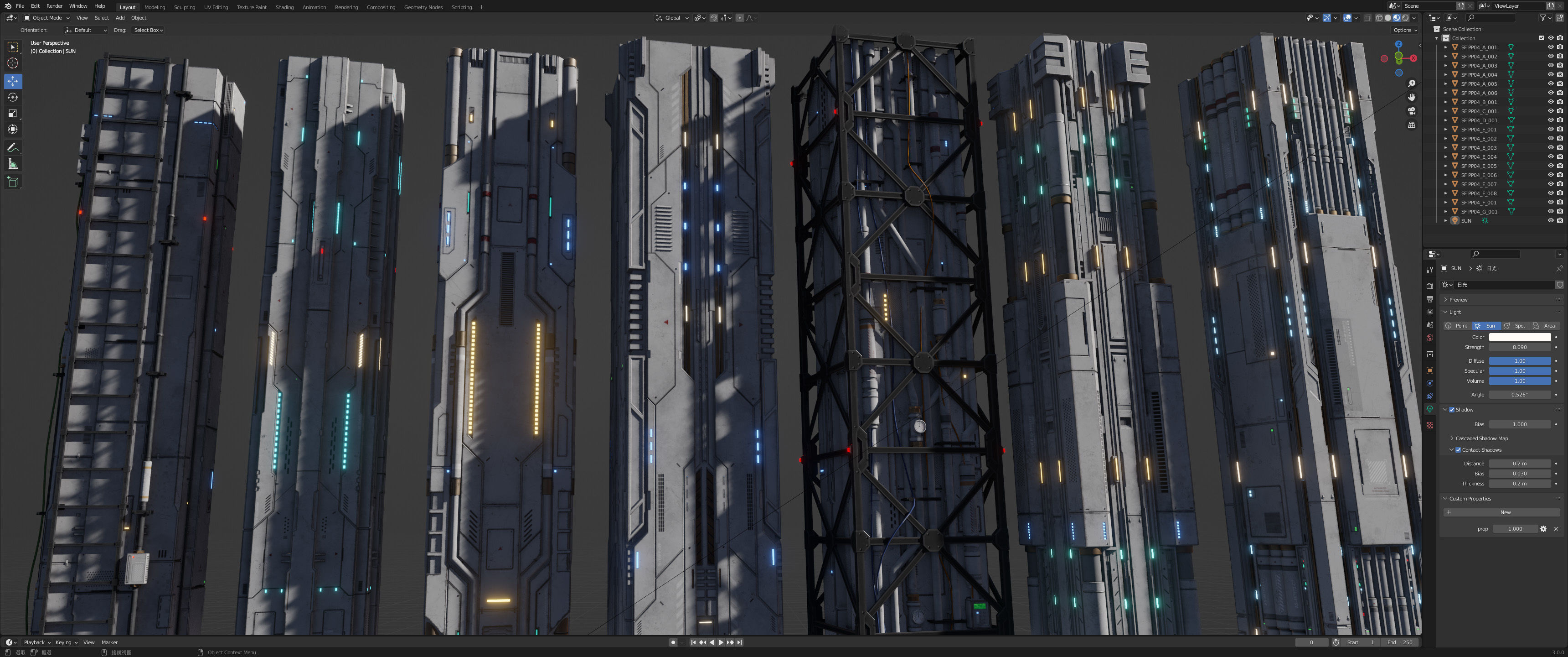 Sci-Fi Parts Kit Pack Vol 04 Column-PBR Low-poly 3D model_16