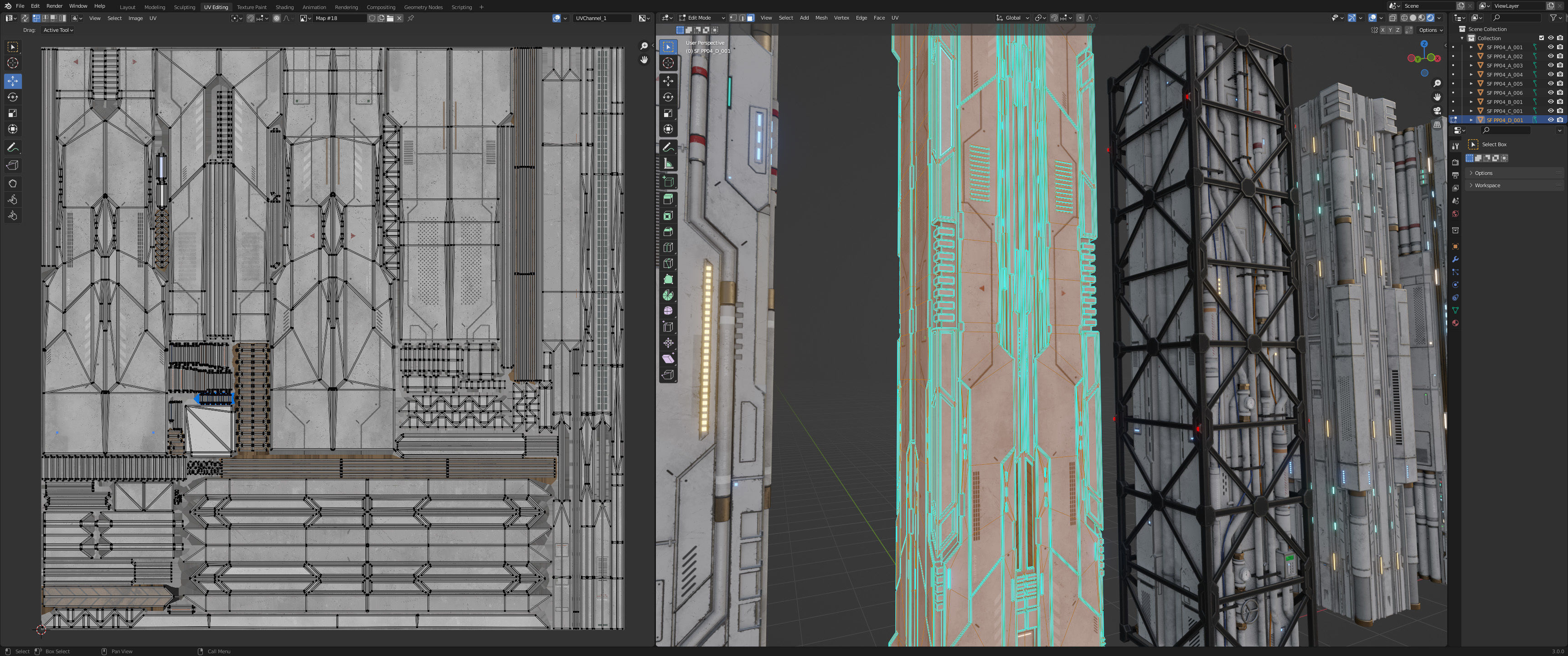 Sci-Fi Parts Kit Pack Vol 04 Column-PBR Low-poly 3D model_22