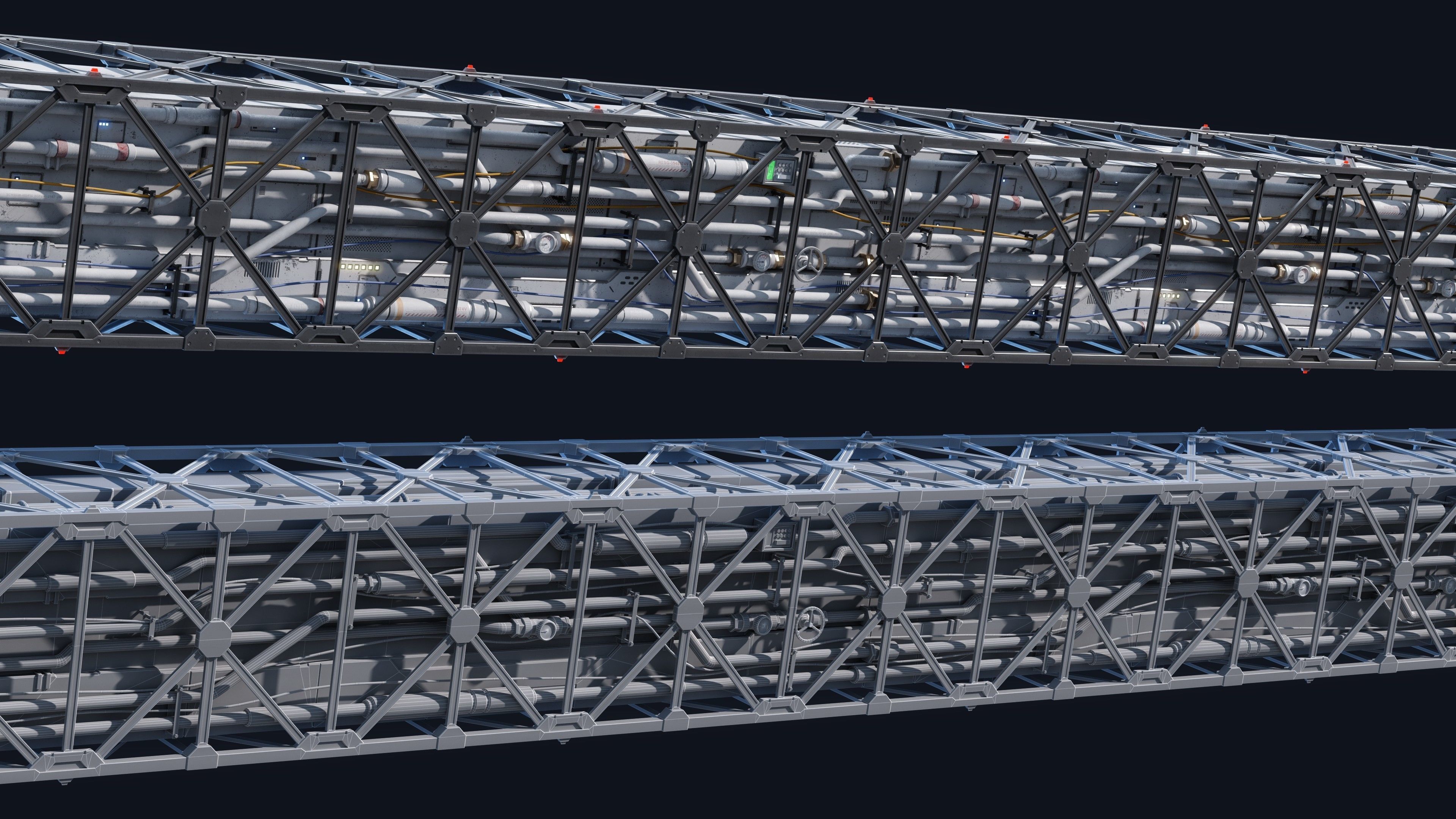 Sci-Fi Parts Kit Pack Vol 04 Column-PBR Low-poly 3D model_5