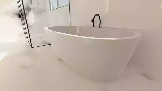 bathtub low poly game ready