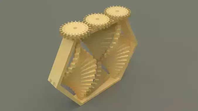 Wooden wind spinner 3D model