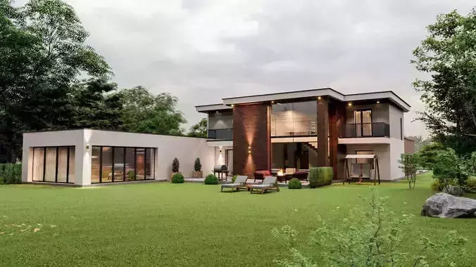 residential house with swimming pool