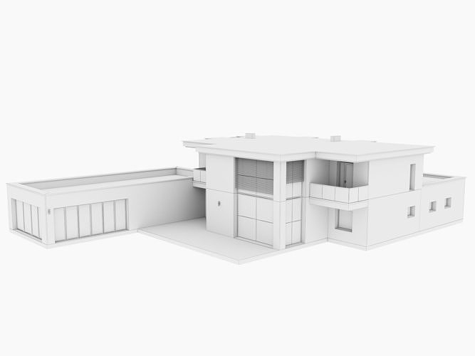 residential house with swimming pool 3D model 5