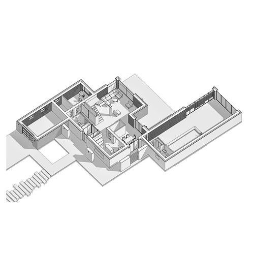 residential house with swimming pool 3D model 4