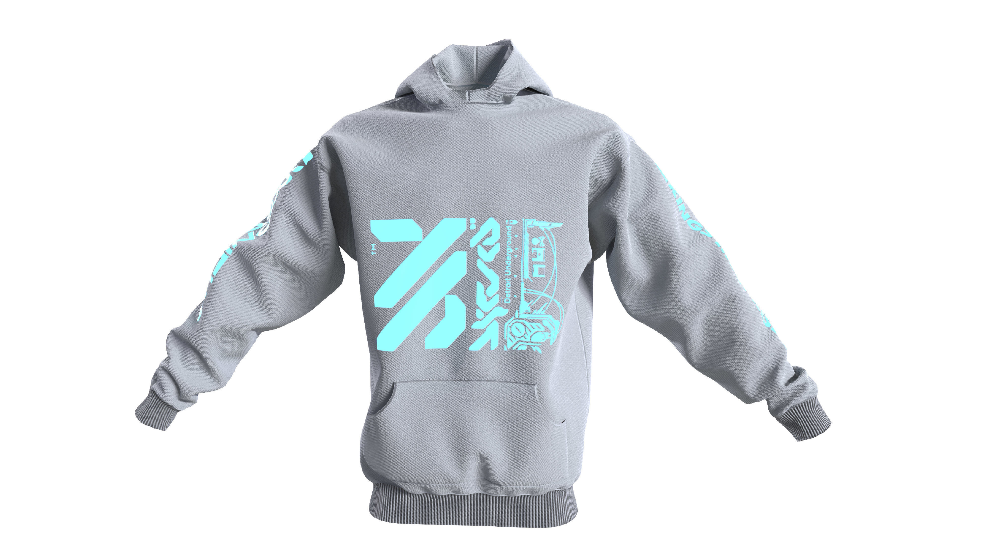 Cyberpunk Scifi futuristic hoodie clothes 3D model_1