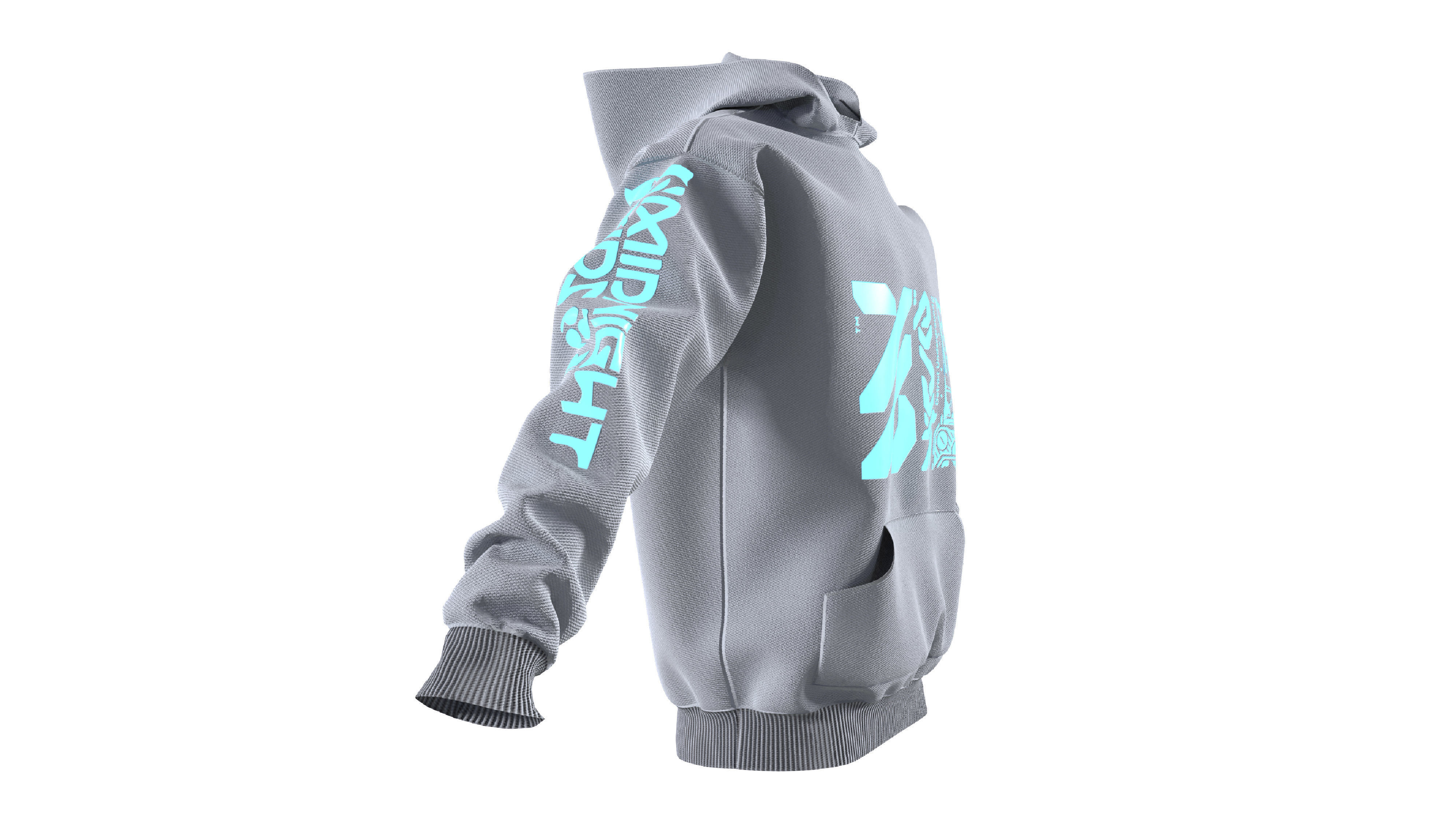 Cyberpunk Scifi futuristic hoodie clothes 3D model_3