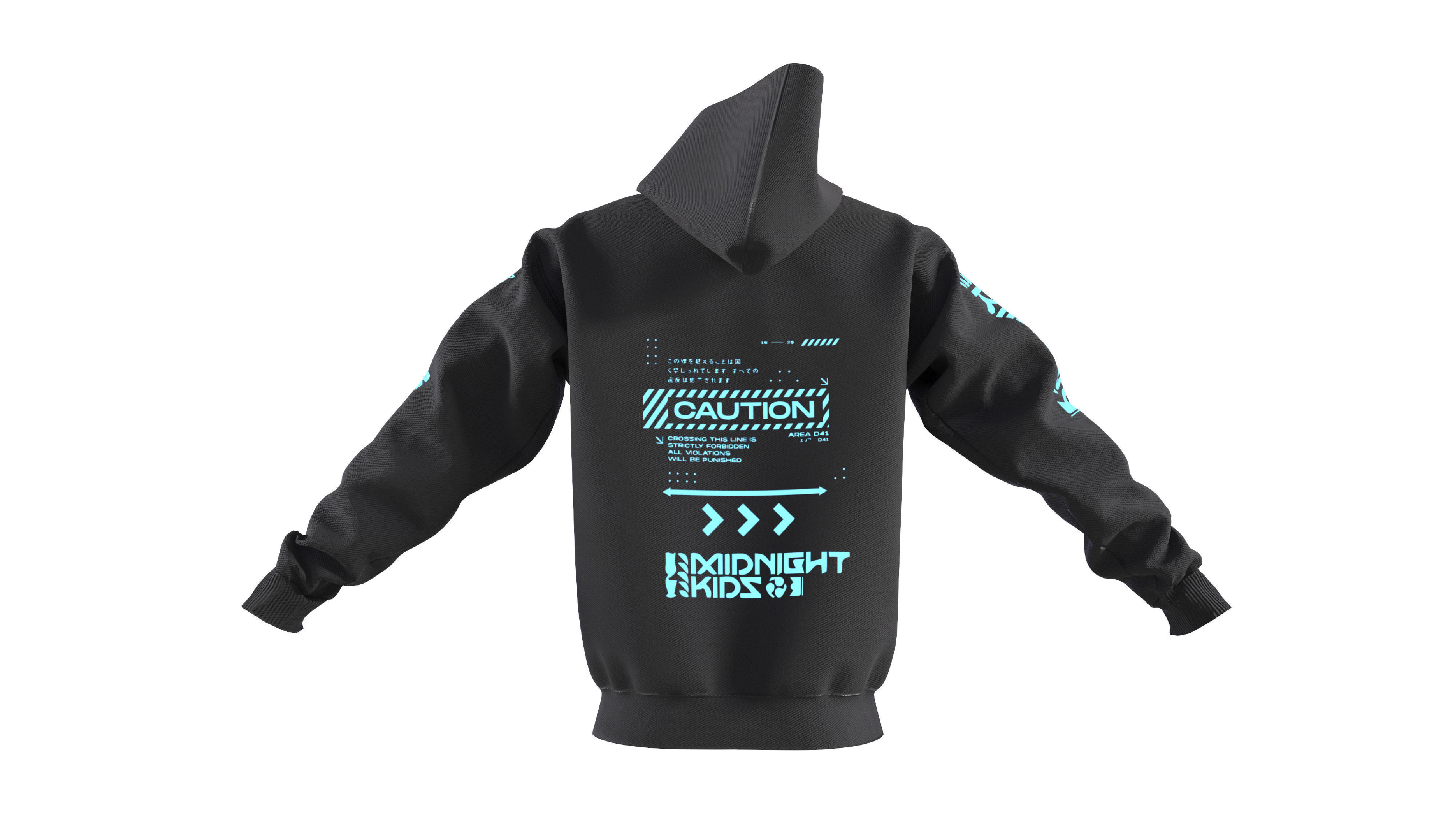 Cyberpunk Scifi futuristic hoodie clothes 3D model_6