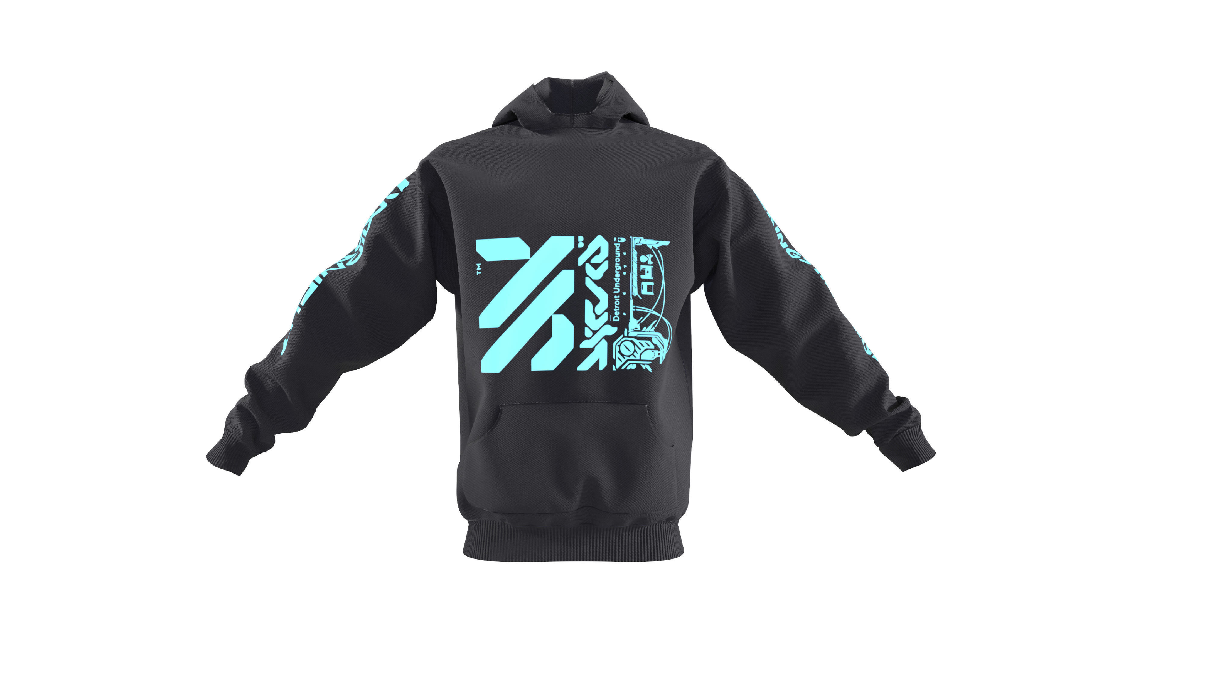 Cyberpunk Scifi futuristic hoodie clothes 3D model_7