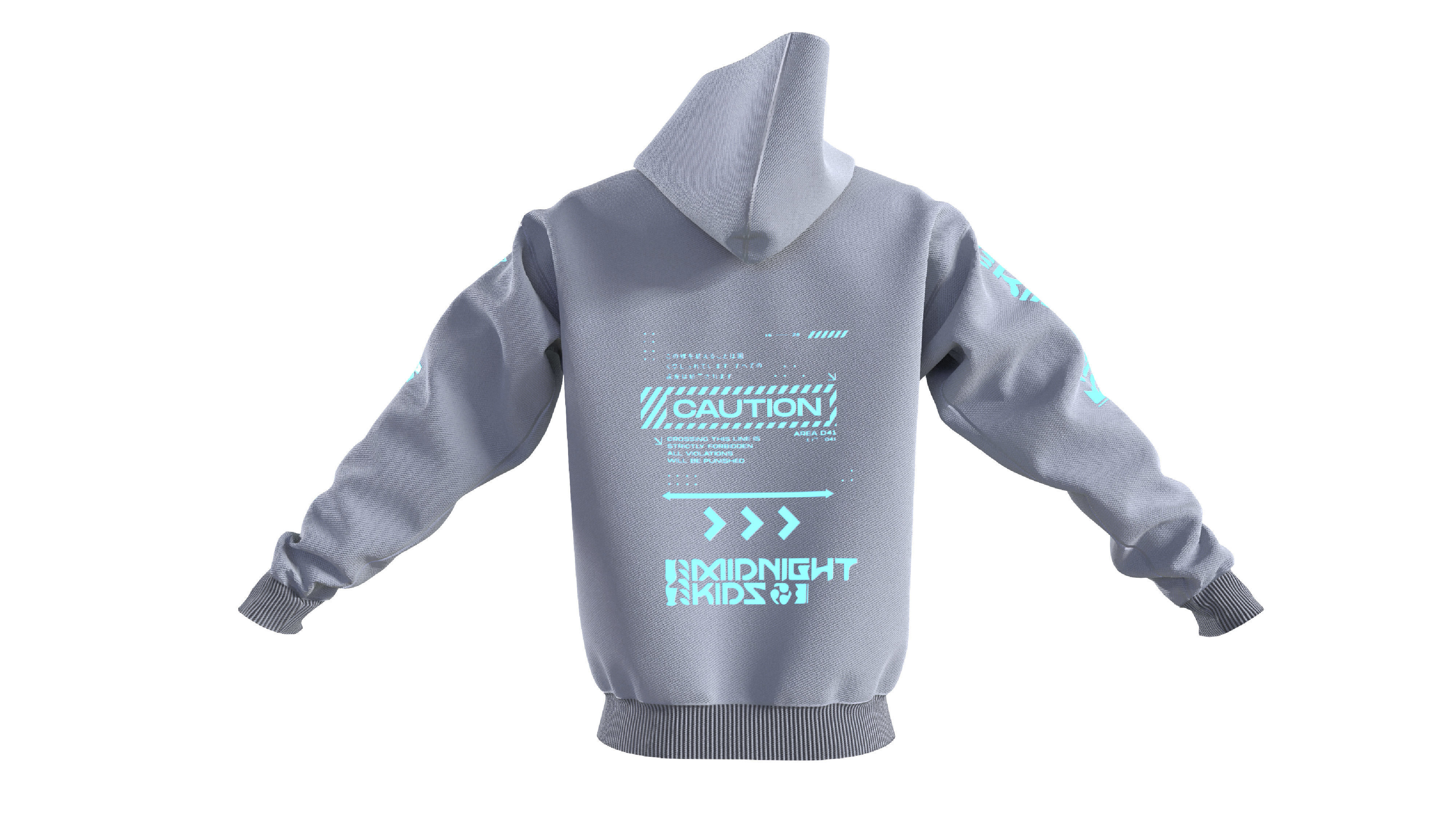 Cyberpunk Scifi futuristic hoodie clothes 3D model_2
