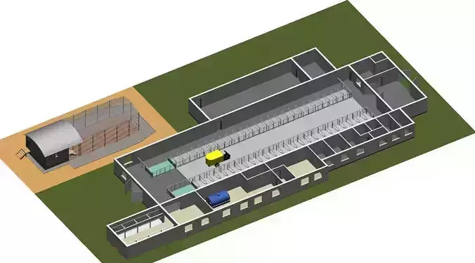 Dairy farm and poultry farm 3D model