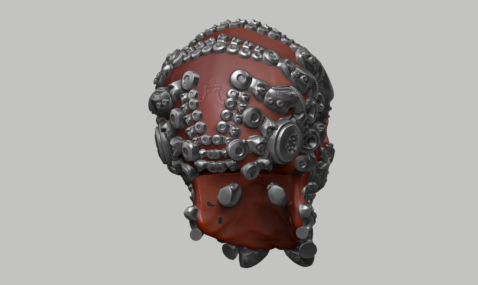 skull robot head a44 3D print model_8