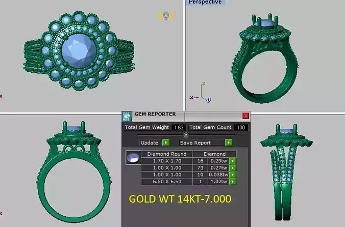 vintage halo engagement ring set