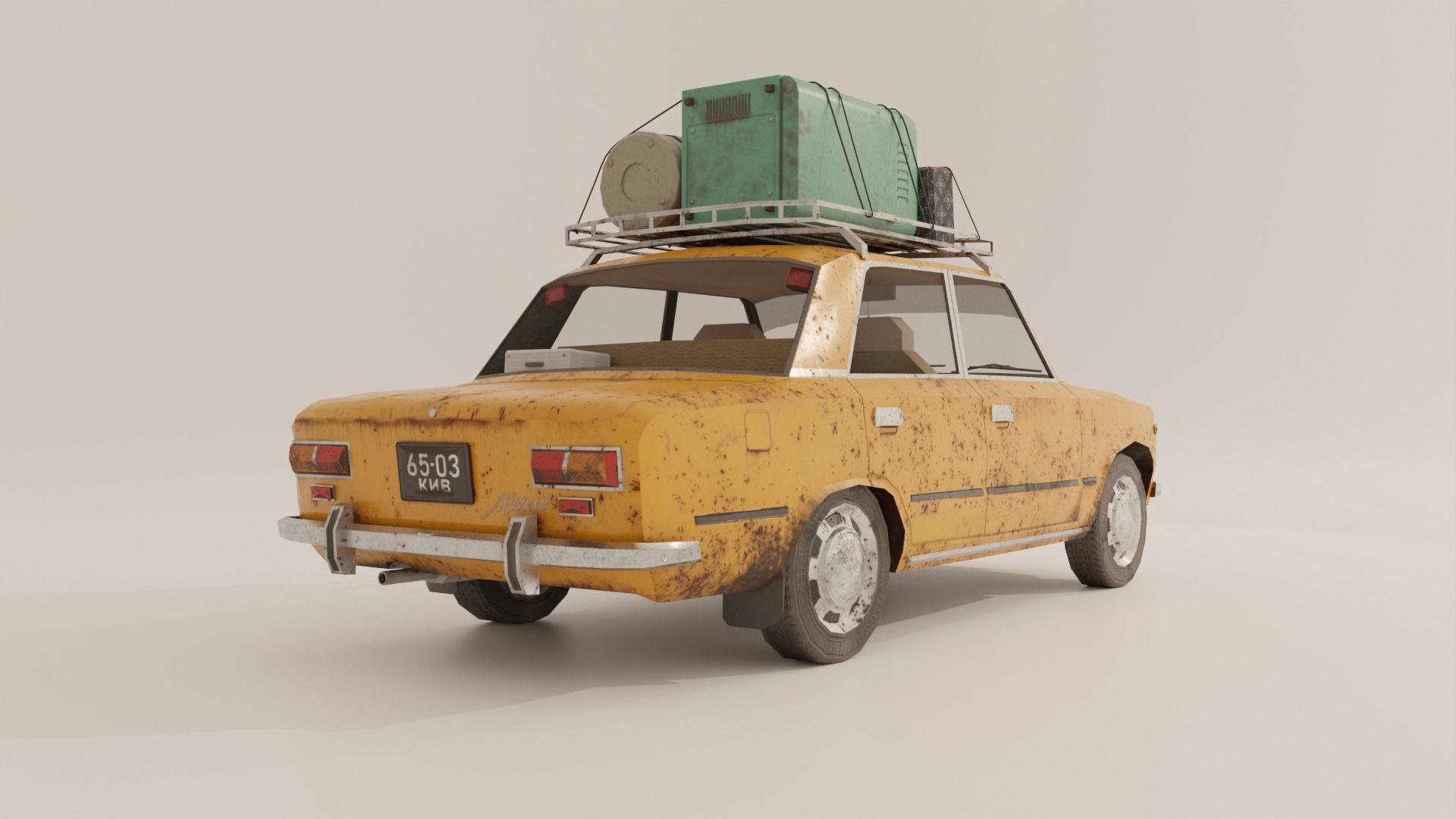 Lada Vaz 2101 Lowpoly game-ready Low-poly 3D model_5