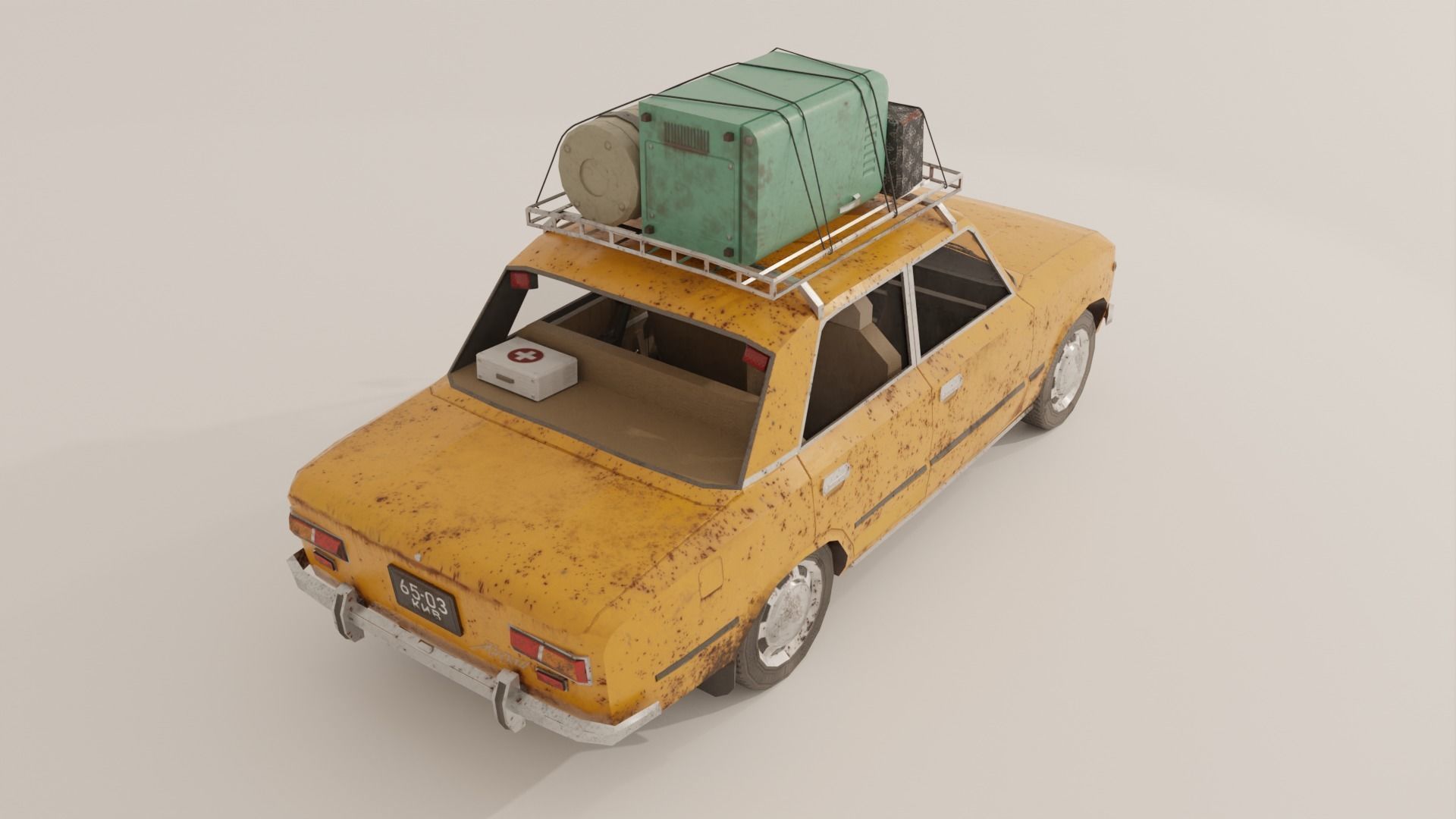 Lada Vaz 2101 Lowpoly game-ready Low-poly 3D model_4