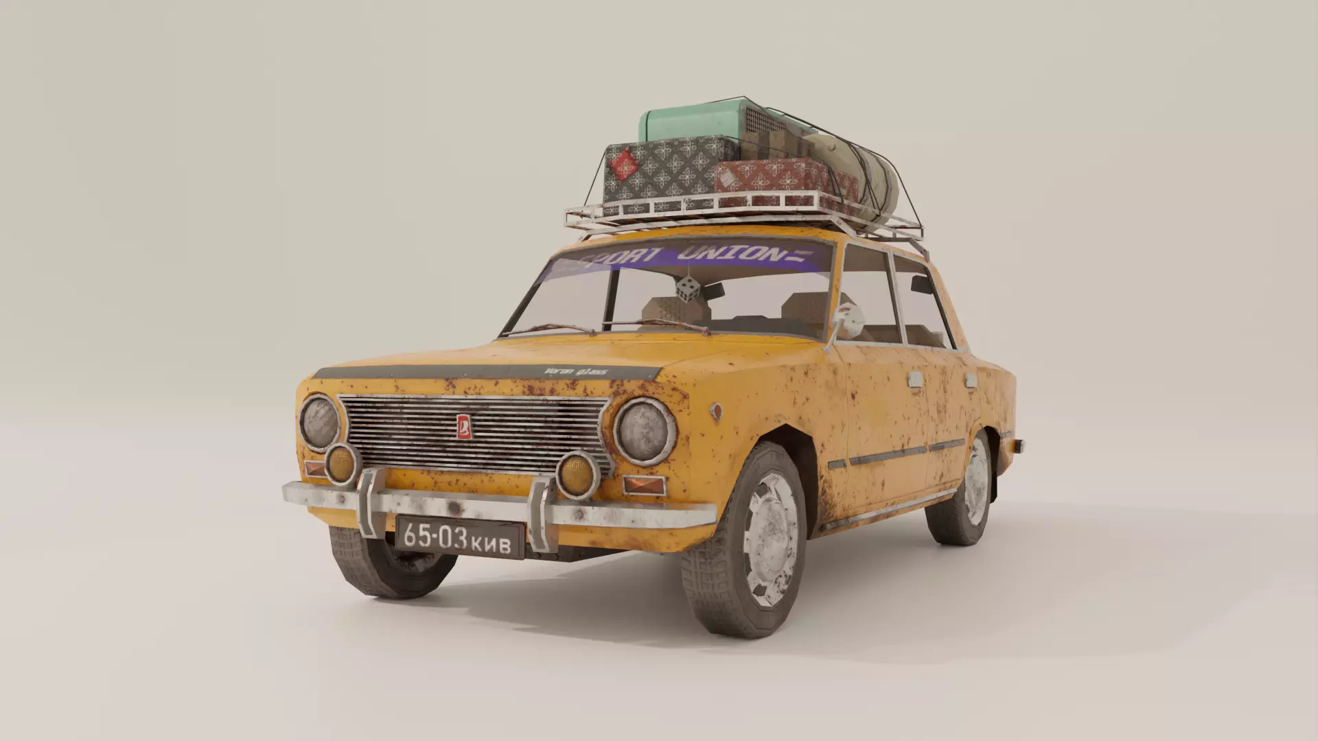 Lada Vaz 2101 Lowpoly game-ready Low-poly 3D model_0