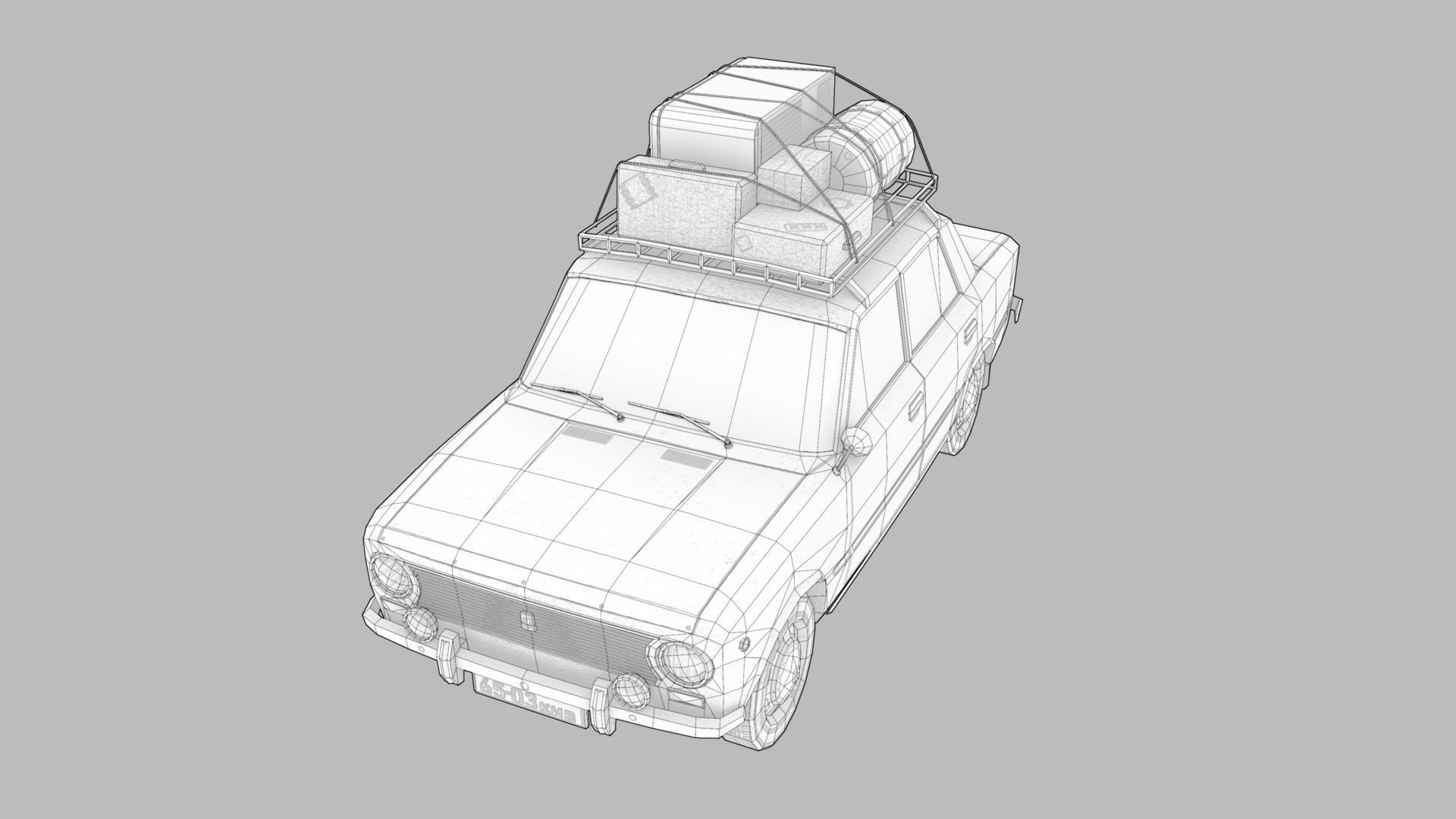 Lada Vaz 2101 Lowpoly game-ready Low-poly 3D model_10