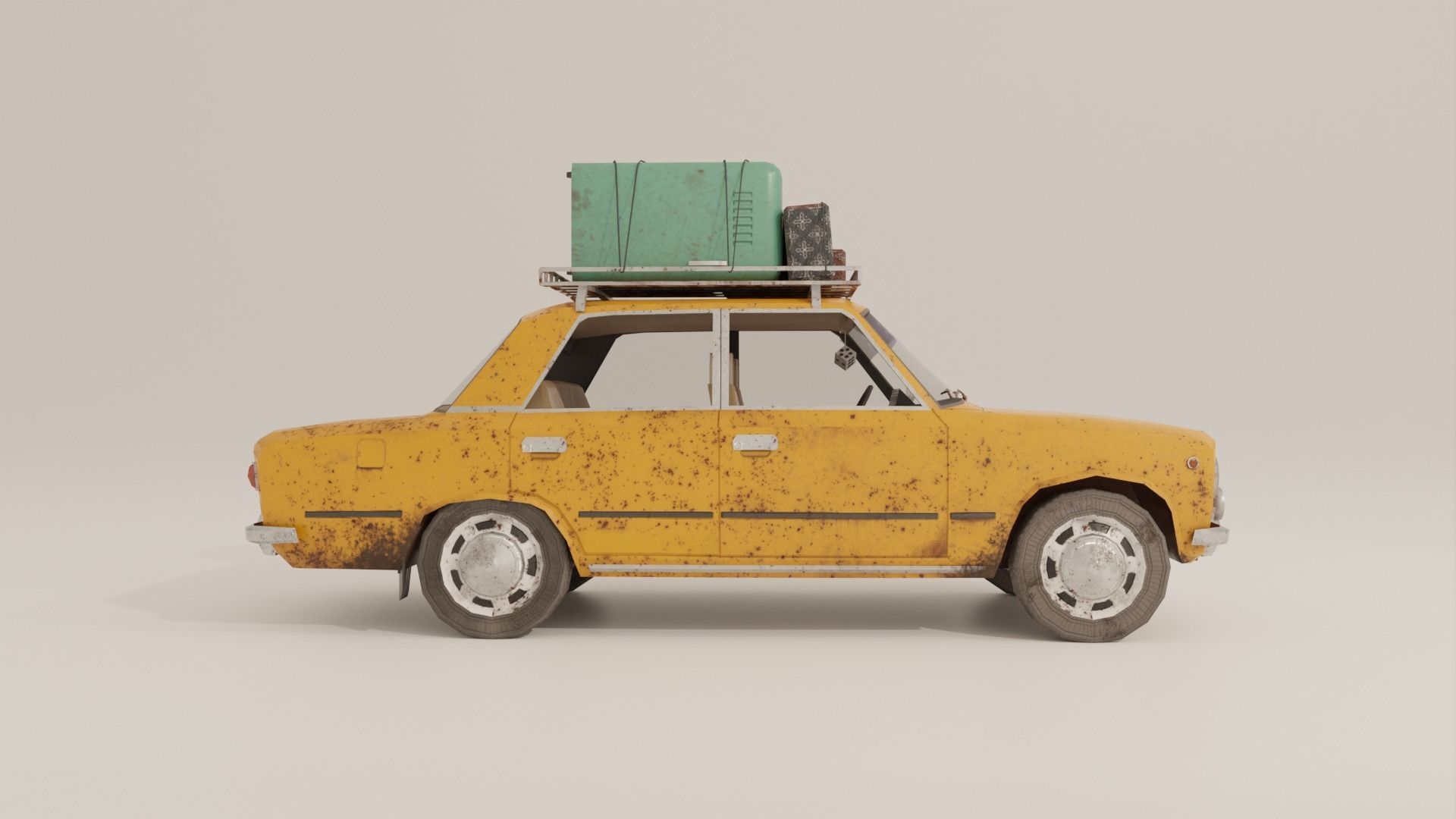 Lada Vaz 2101 Lowpoly game-ready Low-poly 3D model_3
