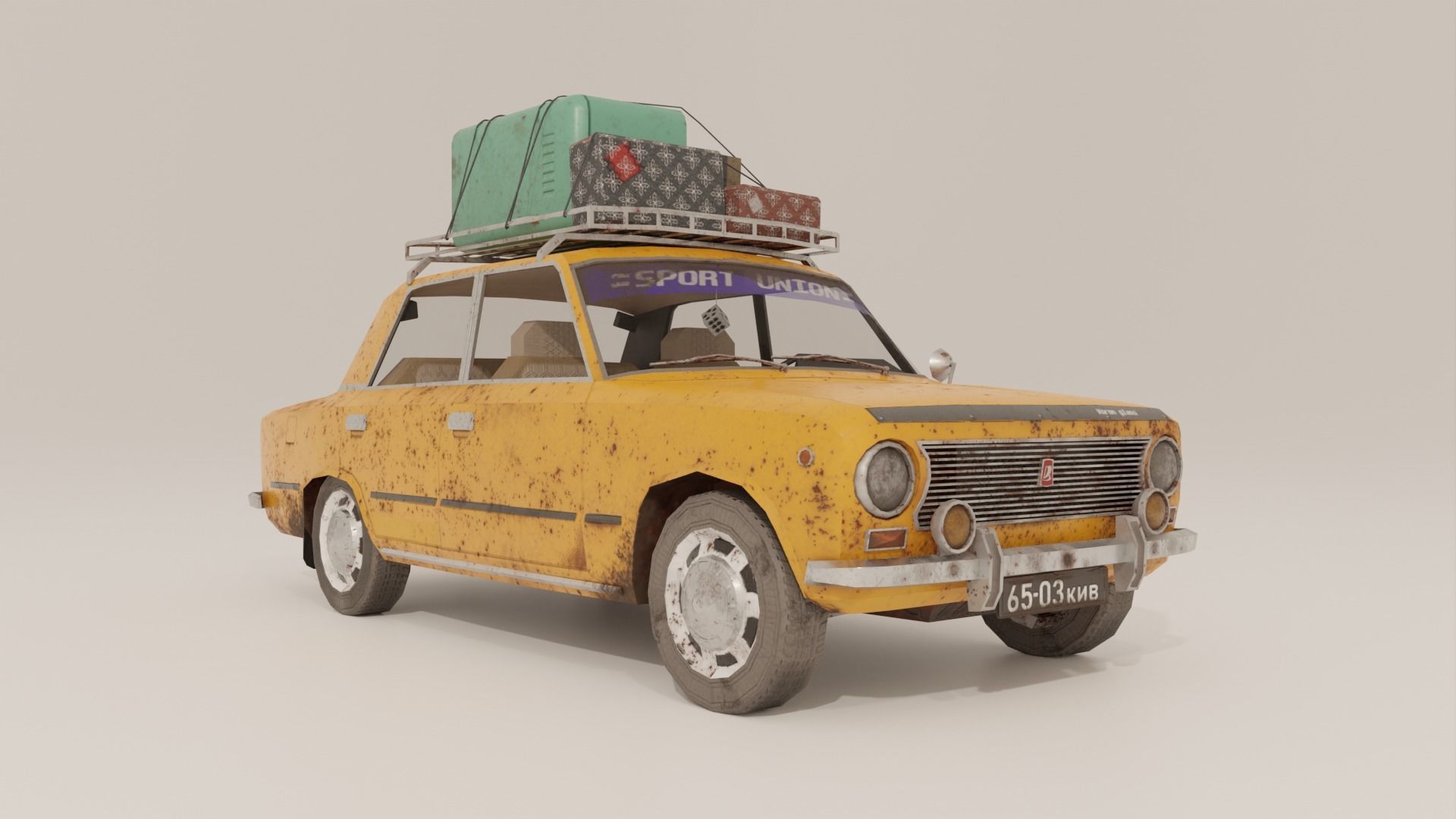 Lada Vaz 2101 Lowpoly game-ready Low-poly 3D model_1