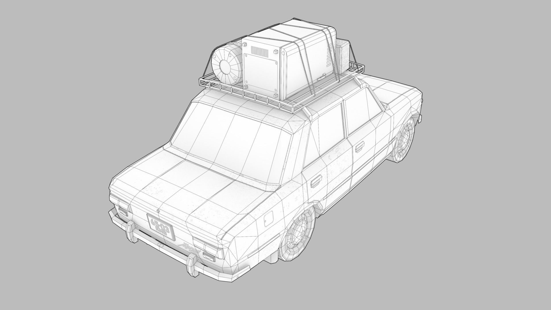 Lada Vaz 2101 Lowpoly game-ready Low-poly 3D model_12