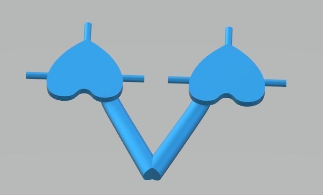 YD125 two heart shaped cutters 3D print model_2