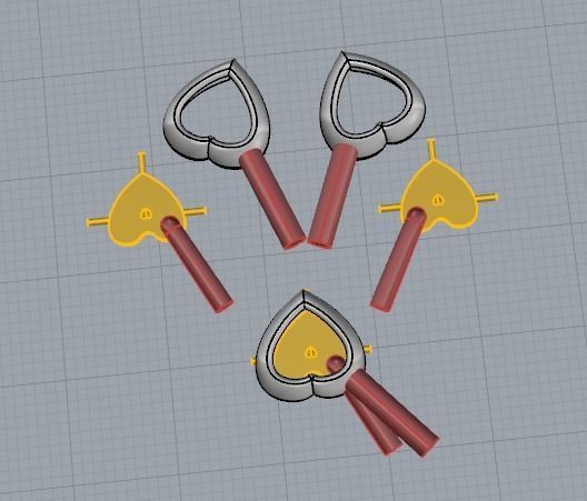 YD125 two heart shaped cutters 3D print model_1