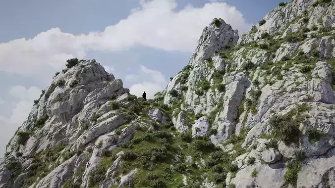 Large Mountain 01 Cliff PBR Scan Low-poly 3D model