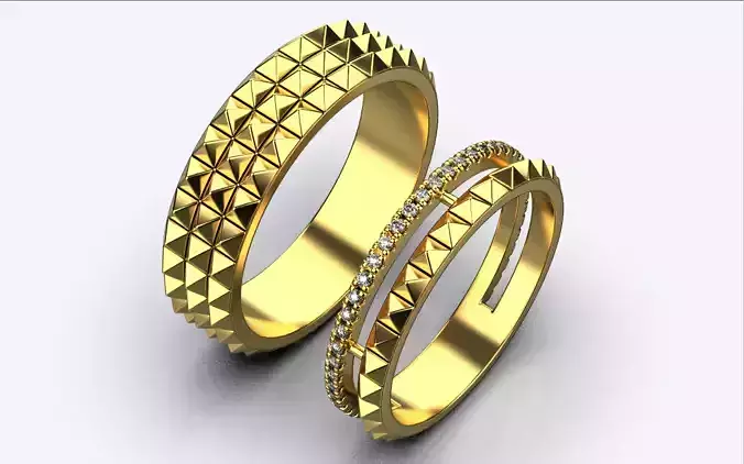 wedding rings 3D print model