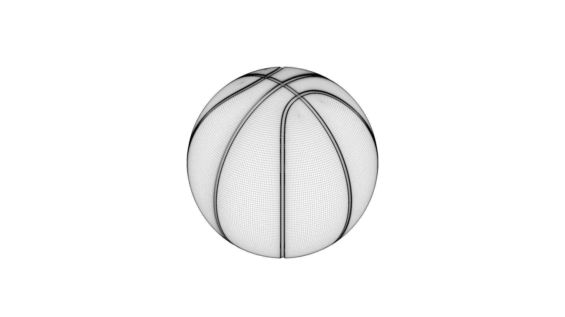 Basketball ball Low-poly 3D model_6