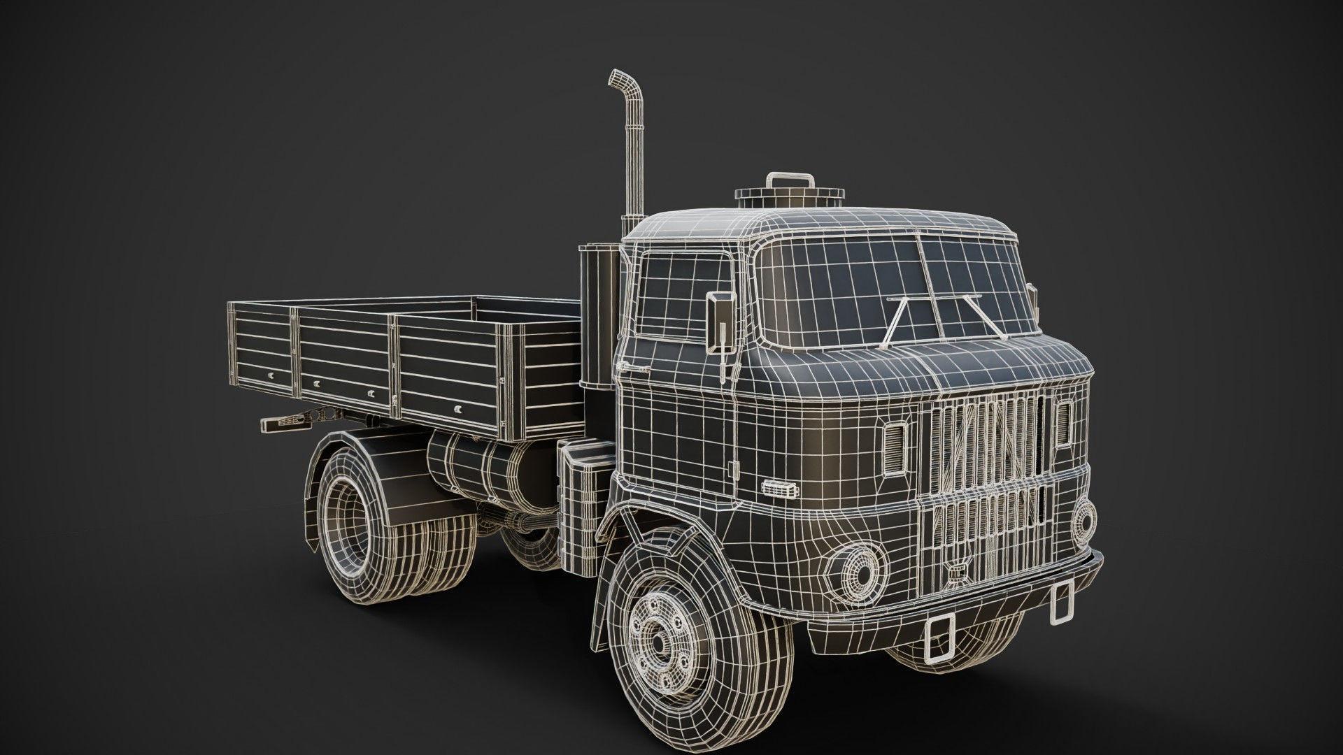 IFA w50 Truck  Low-poly 3D model_6