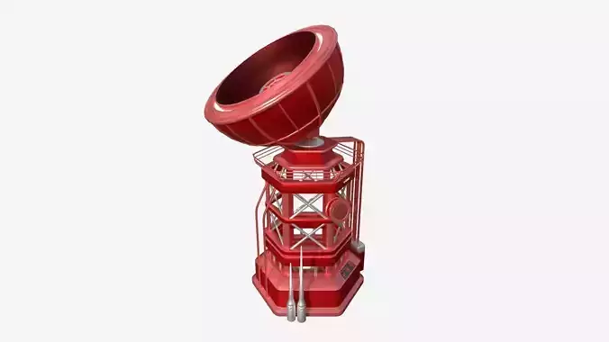 SciFi Antenna Tower A05 Red - Sci Fi Exterior Design Low-poly 3D model