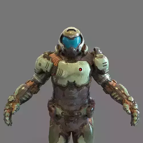 Doom Slayer 2016 Full Body Armor with Helmet and Shotgun 3D print model