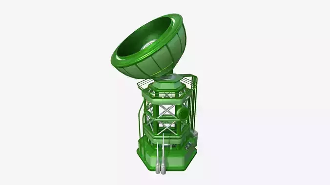 SciFi Antenna Tower A06 Green - Sci Fi Exterior Design Low-poly 3D model